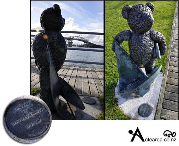 Sculpture in memory of Lawrence D. Nathan at Westhaven Marina, Auckland